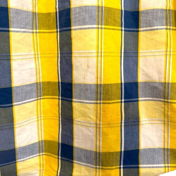 Pacific Outfitters Men's Yellow and Blue Plaid Active Stretch Short Sleeve - Picture 5 of 5